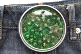 NEW Silver Metal Round Belt Buckle Skeleton Skulls Gothic Green / Brown Men Halloween Punk Accessories